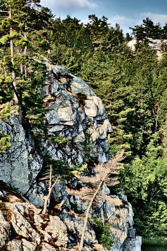 The face can be seen in the top right hand portion of the rock formation.