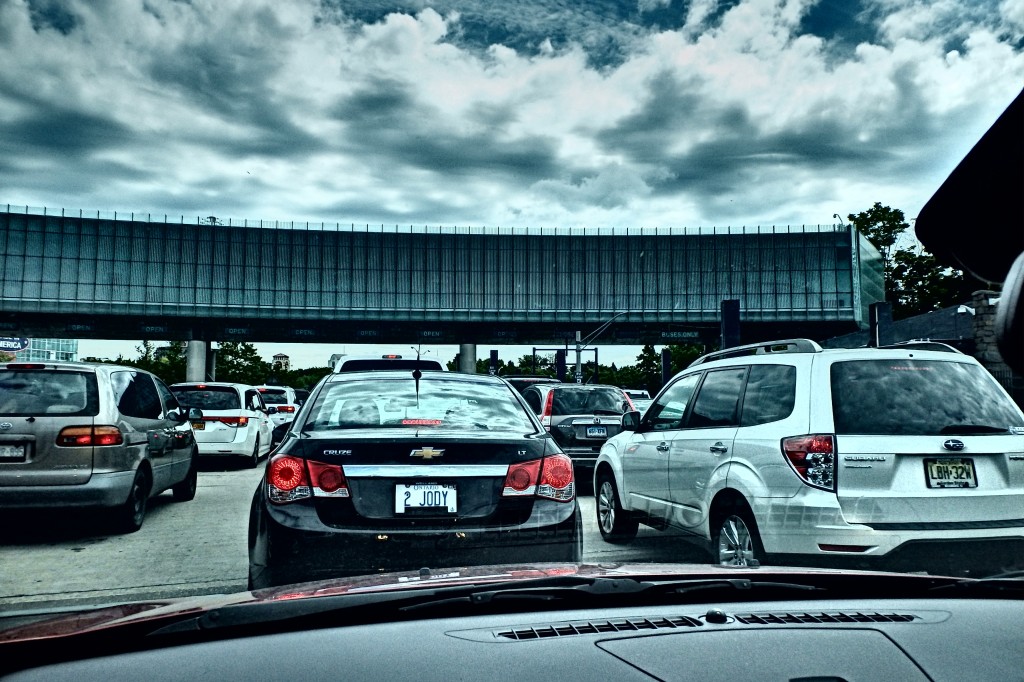 Bumper to bumper at the border. 